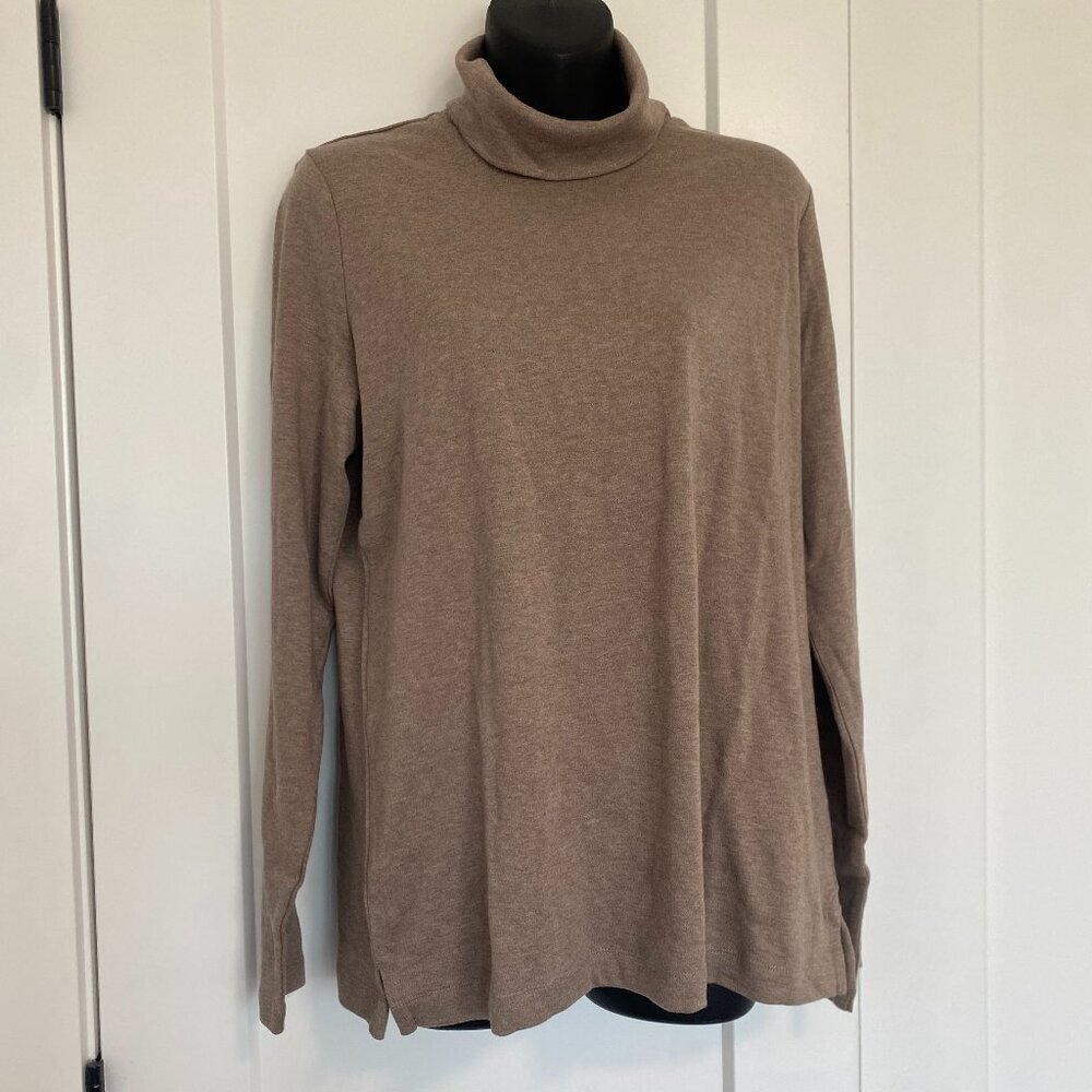Lands' End Supima Cotton Basic Turtle Neck‎ Long Sleeve Pullover Sweater Size L